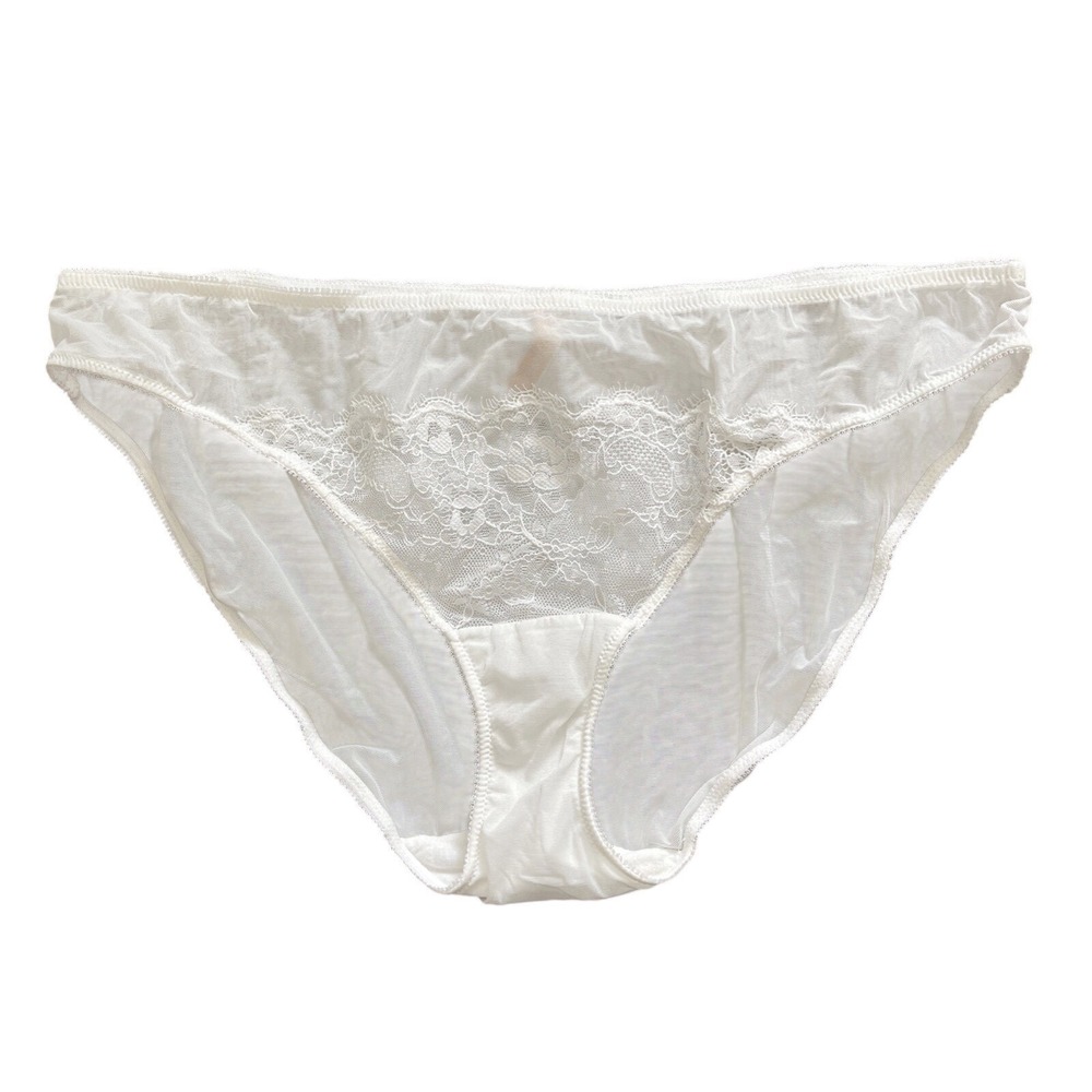 Vtg Gilligan O'Malley Panties White Mesh Lace Sheer 8 XL Sexy Wedding Hicut
